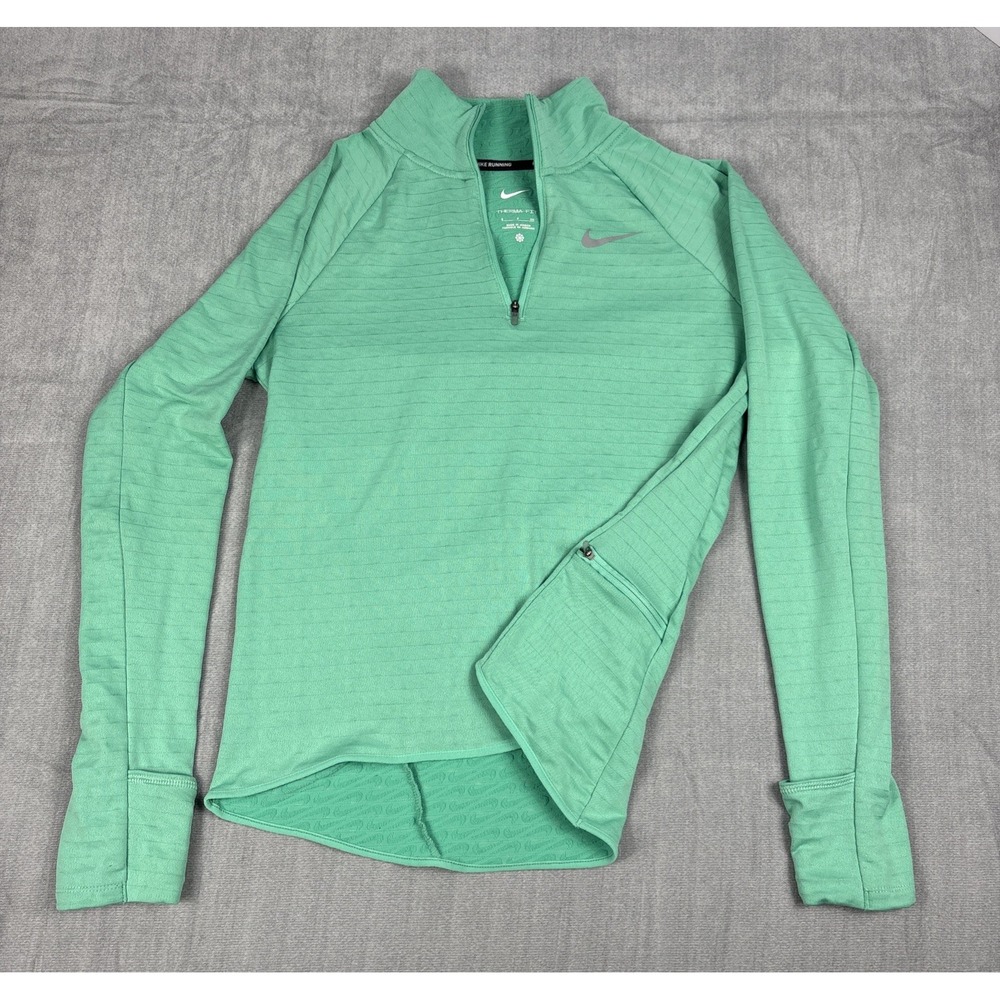 Nike Therma-FIT Running Pullover Womens Small Mint Green 1/4 Zip Long Sleeve - Picture 2 of 10